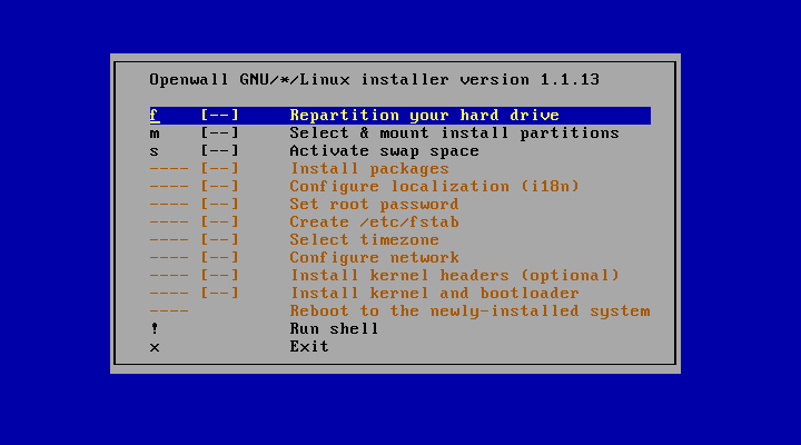 The installer program (settle)