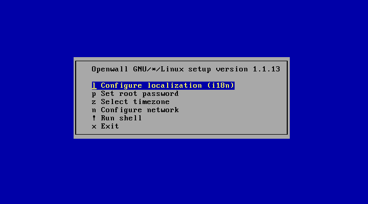 The system configuration program (setup)
