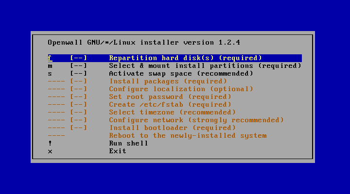 The installer program (settle)