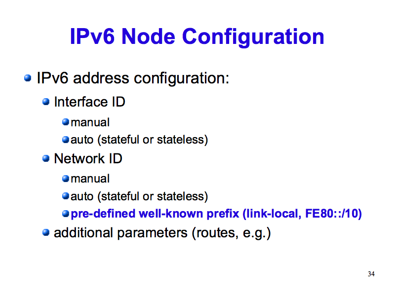 IPv6 Node Configuration (IPv6: What, Why, How - Slide 34)