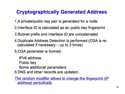 [ Cryptographically Generated Address (Slide 44) ]
