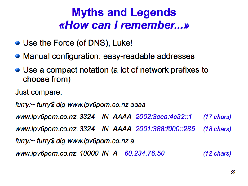 Myths and Legends: «How can I remember...» (IPv6: What, Why, How - Slide 59)